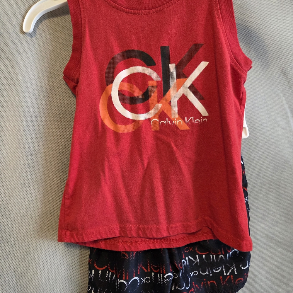 Calvin Klein Kids Red and Orange Tank Top